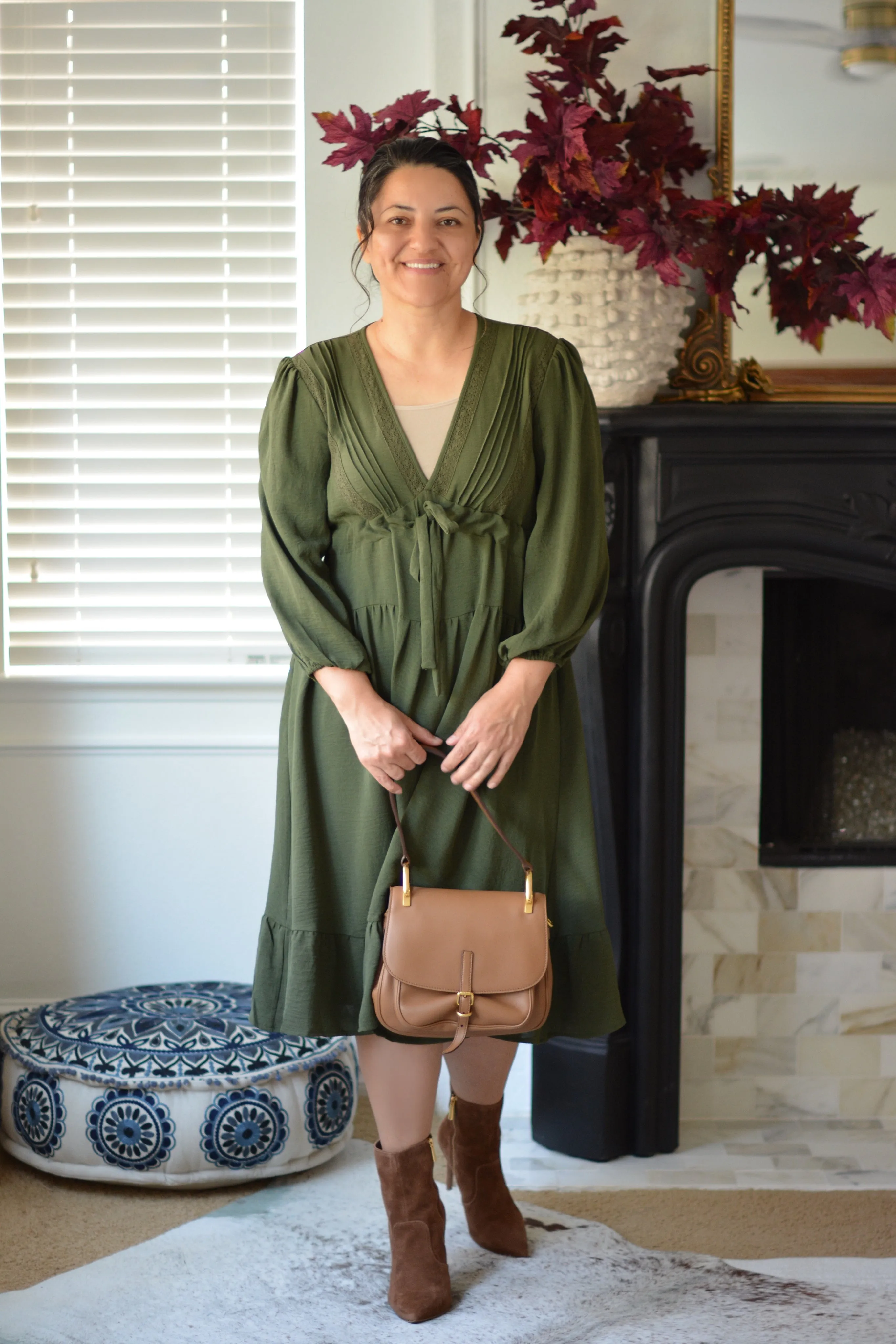 Tamara Dark Olive Green Dress