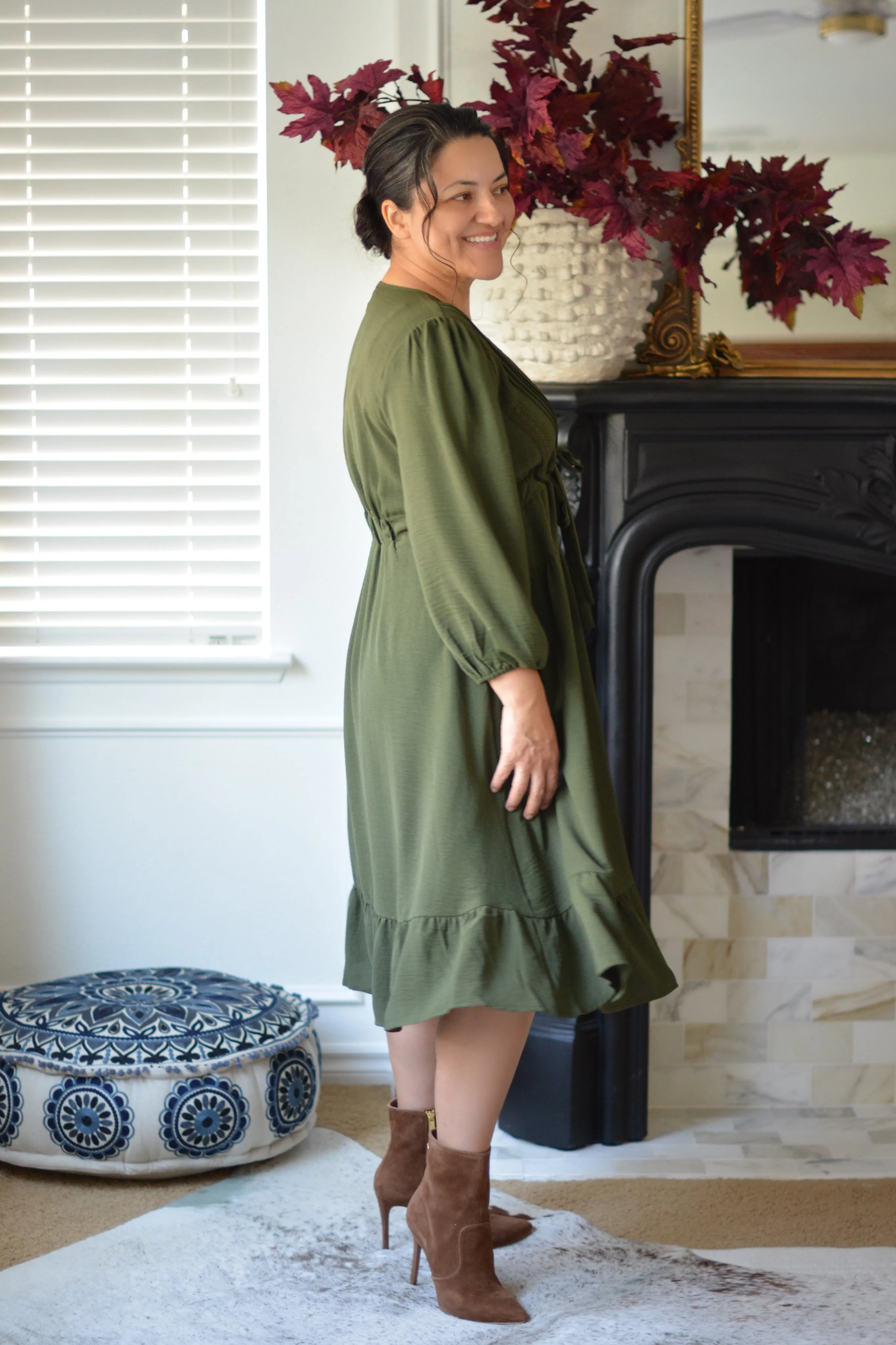 Tamara Dark Olive Green Dress