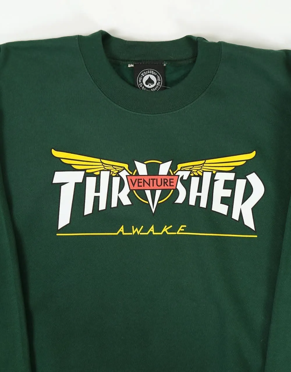 Thrasher x Venture Crewneck - Forest Green