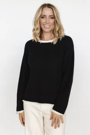 Tiffany Knit Sweater | Black   Off White