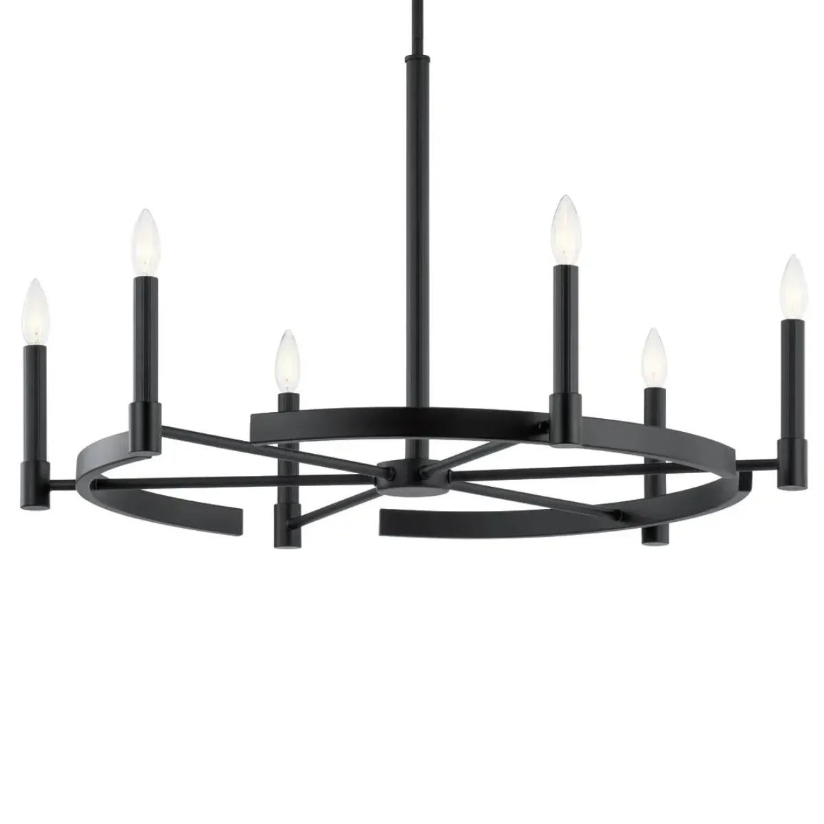 Tolani 34" 6-Light Chandelier, Black Finish
