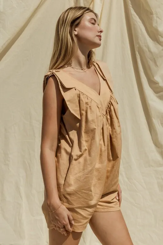 V-Neck Shoulder Tie Romper