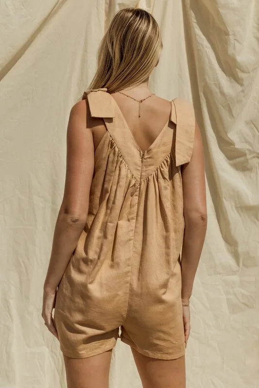 V-Neck Shoulder Tie Romper