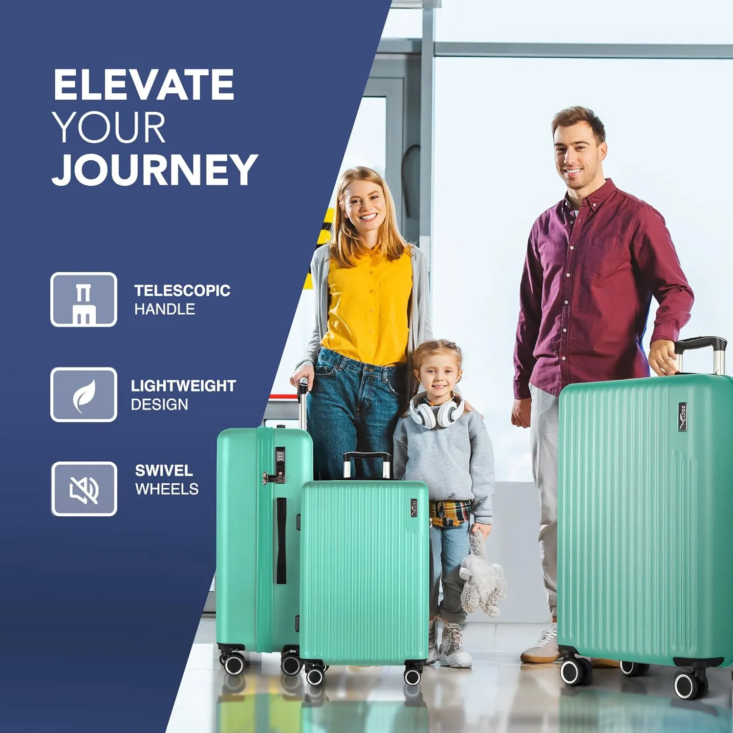 Vacay 3pc Suitcase Set in Mint