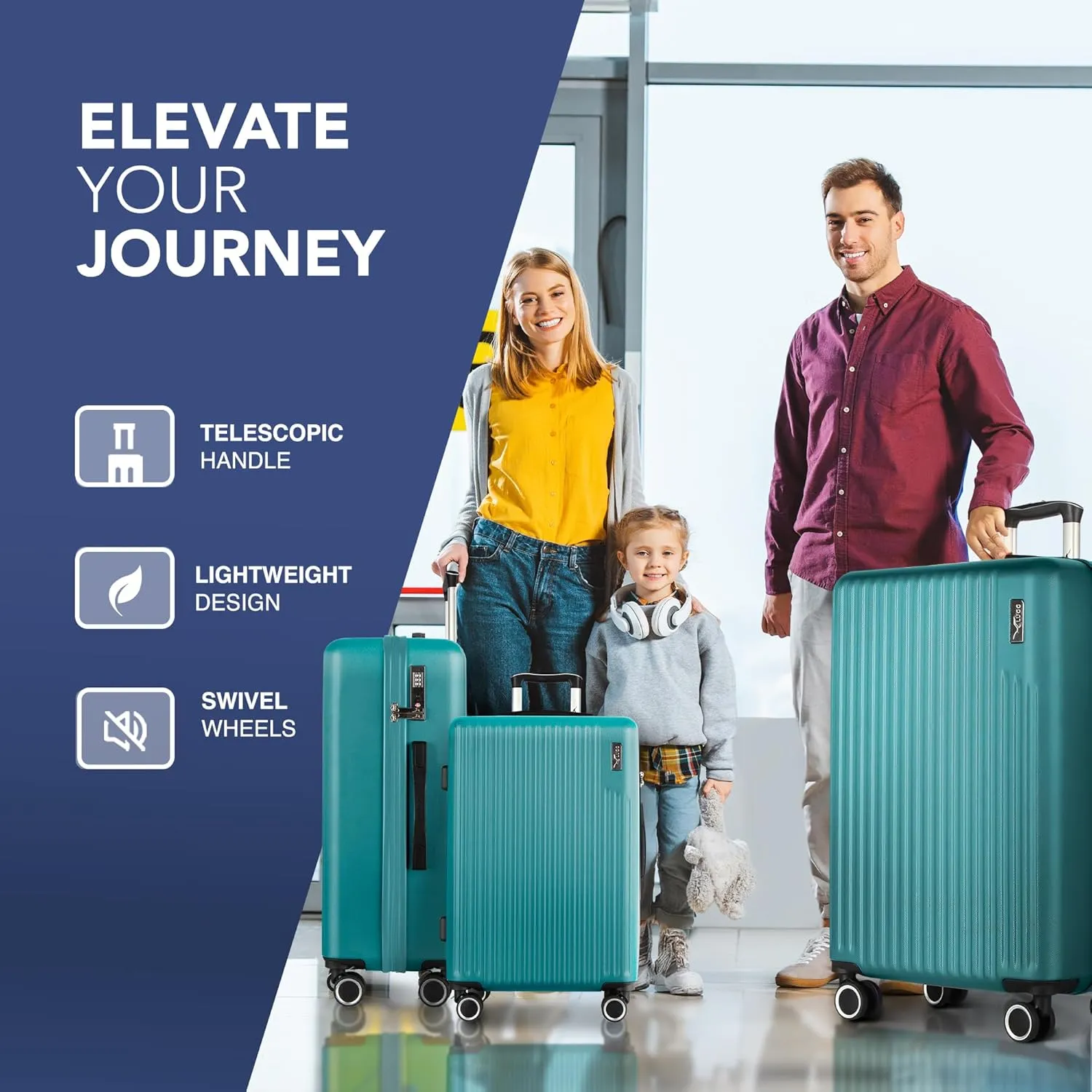 Vacay 3pc Suitcase Set in Ocean