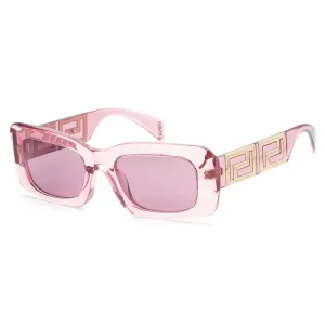 Versace Rectangle Sunglasses Transparent Pink/Violet Internal Mirror