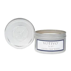 Votivo AROMATIC TRAVEL TIN CLEAN CRISP WHITE