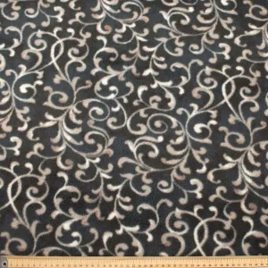 White Vines on Grey Printed Polar Fleece Design 116